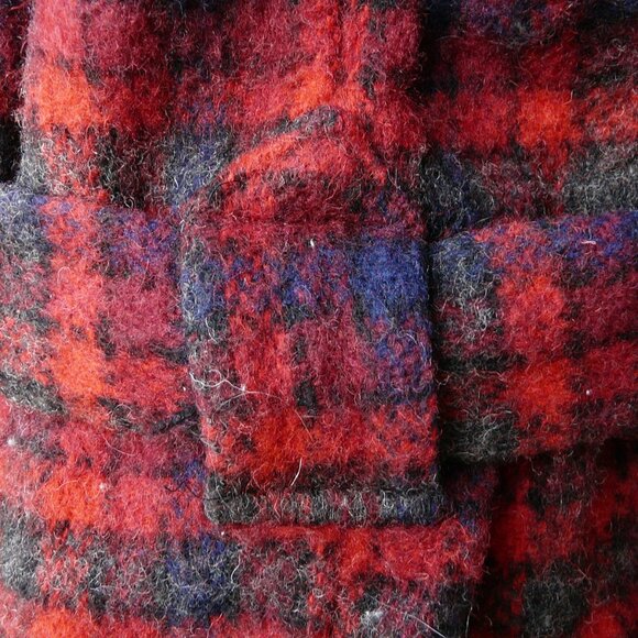 Vintage LLOYD Menswear plaid wool robe / smoking jacket, red& blue, Britain - Picture 6 of 10